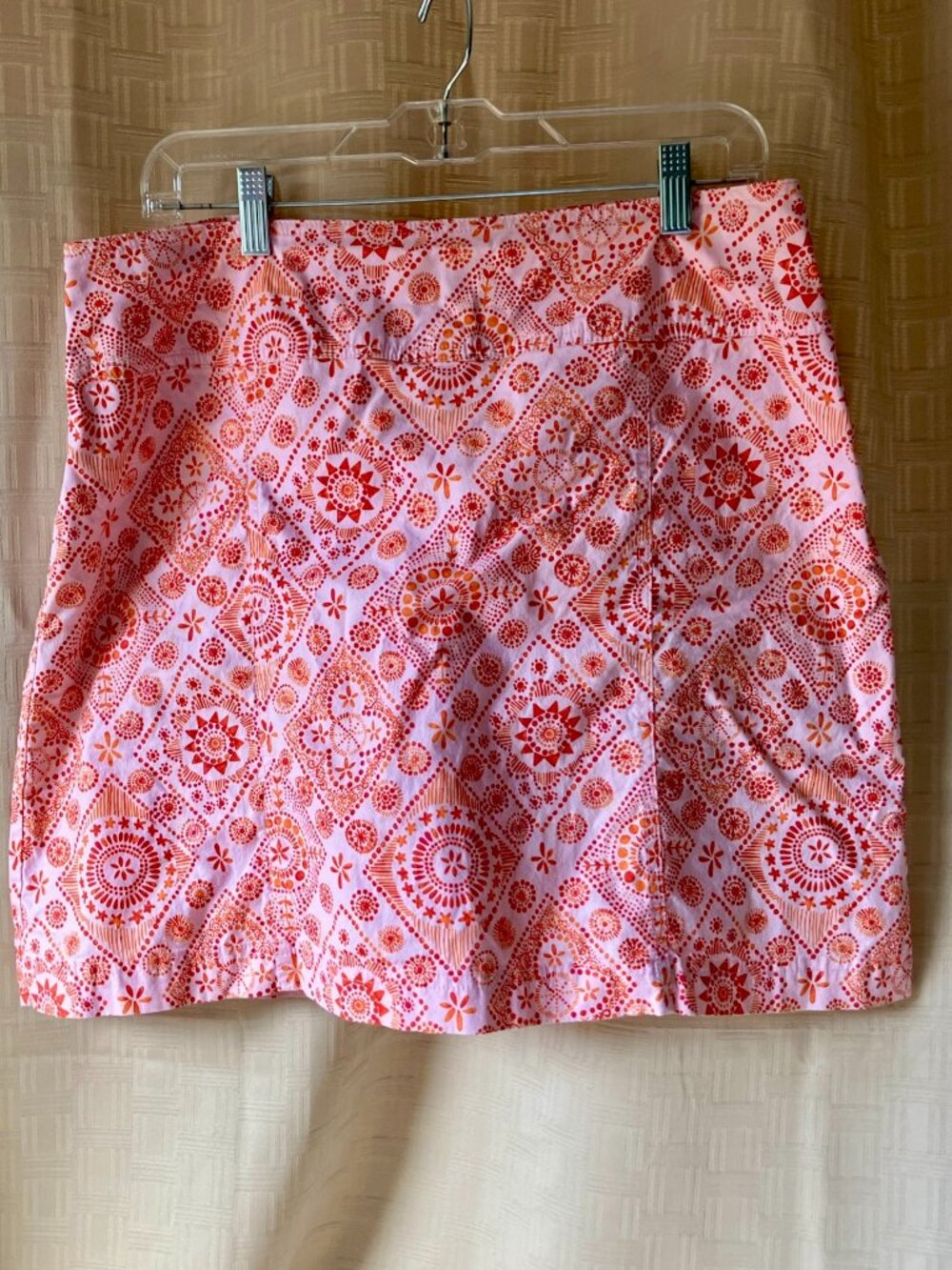 White Stag Skort Womens Size 14 Pink/Orange/Coral Geometric Floral Casual Boho